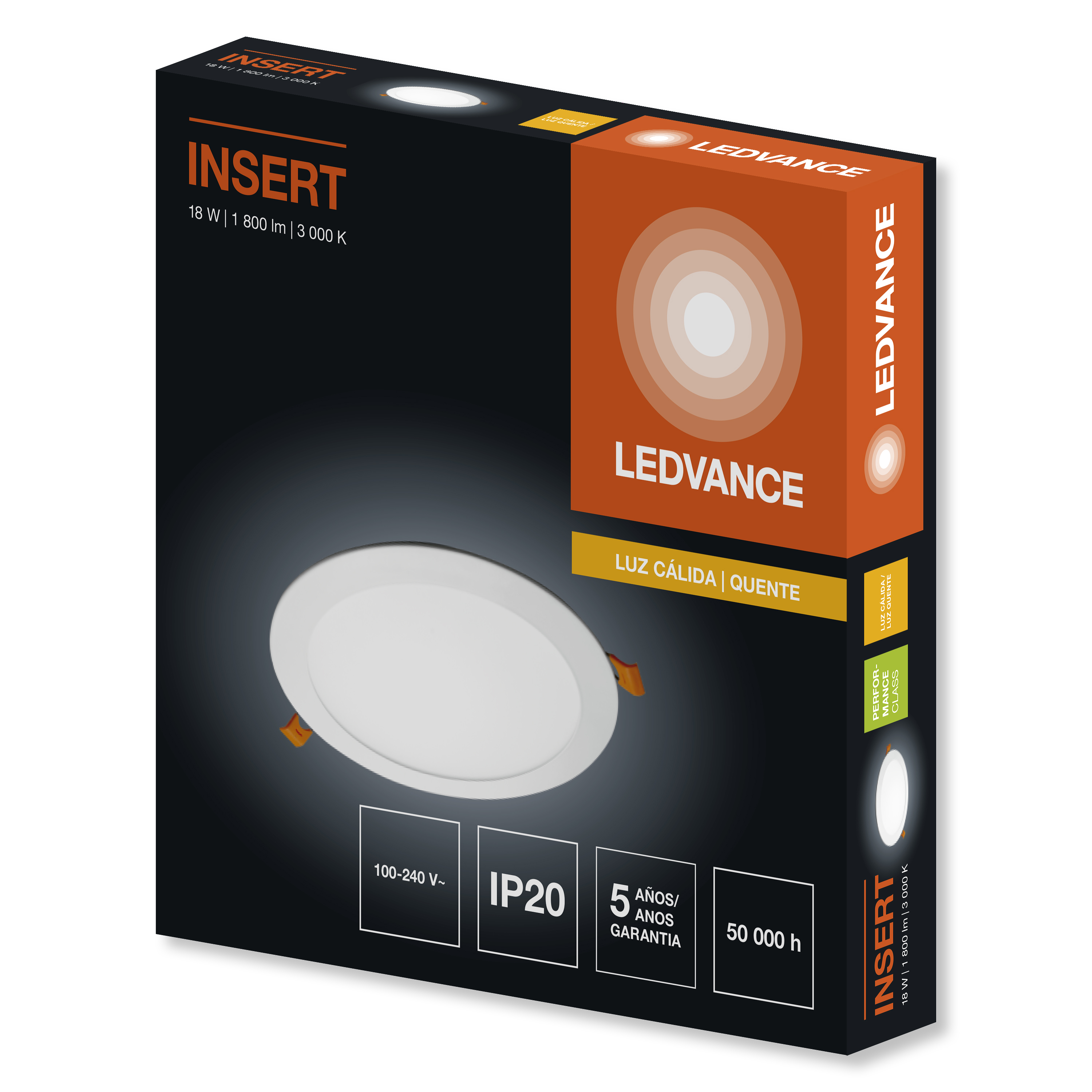 LUMINARIA LED DOWNLIGHT CIRCUL 18W 100-240V 6500K IP20 EMPOT INSERT - LEDVANCE
